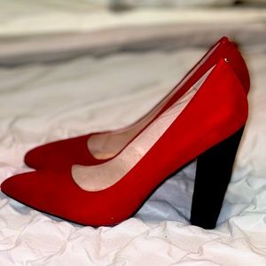 Red Velvet Heel (Black Heel). The perfect work shoe